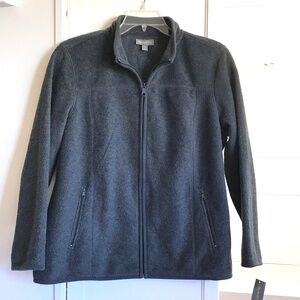 STYLE & CO Fleece Full Zip Front Jacket Coat NWT Gray Women’s Plus Size 1X